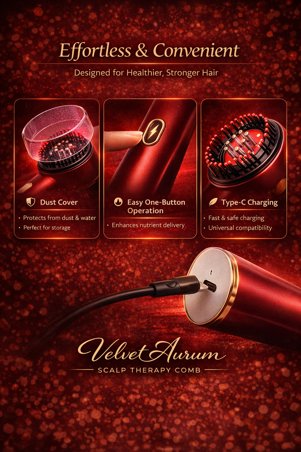 Velvet Aurum LED Scalp Comb™