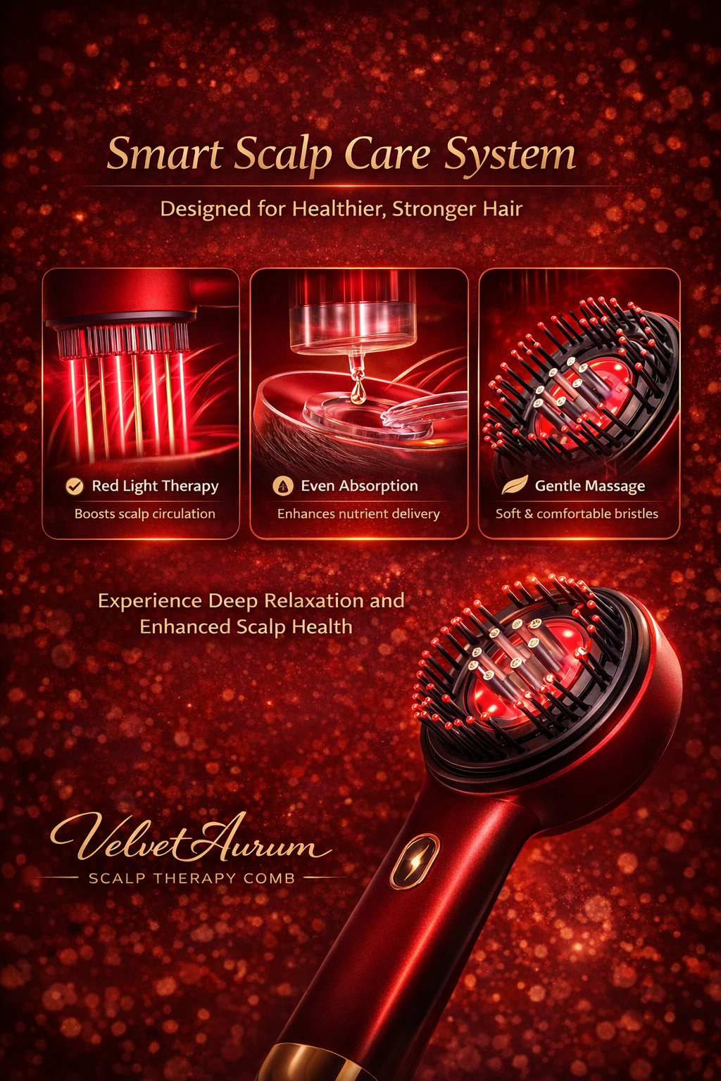Velvet Aurum LED Scalp Comb™