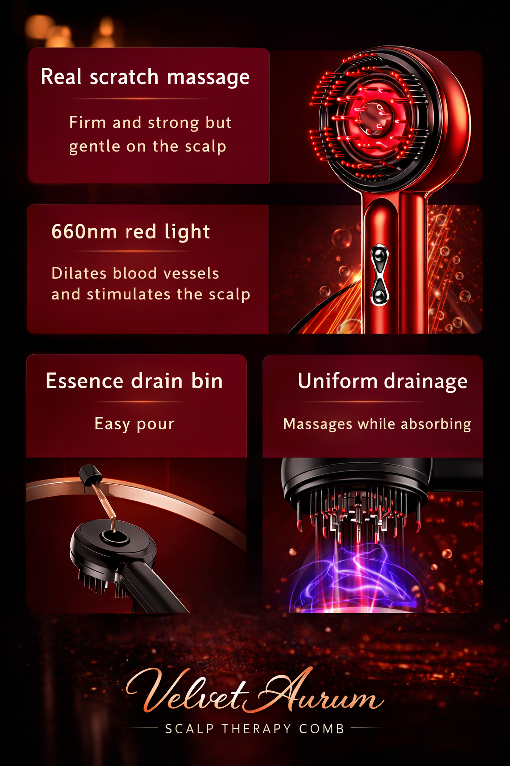 Velvet Aurum LED Scalp Comb™