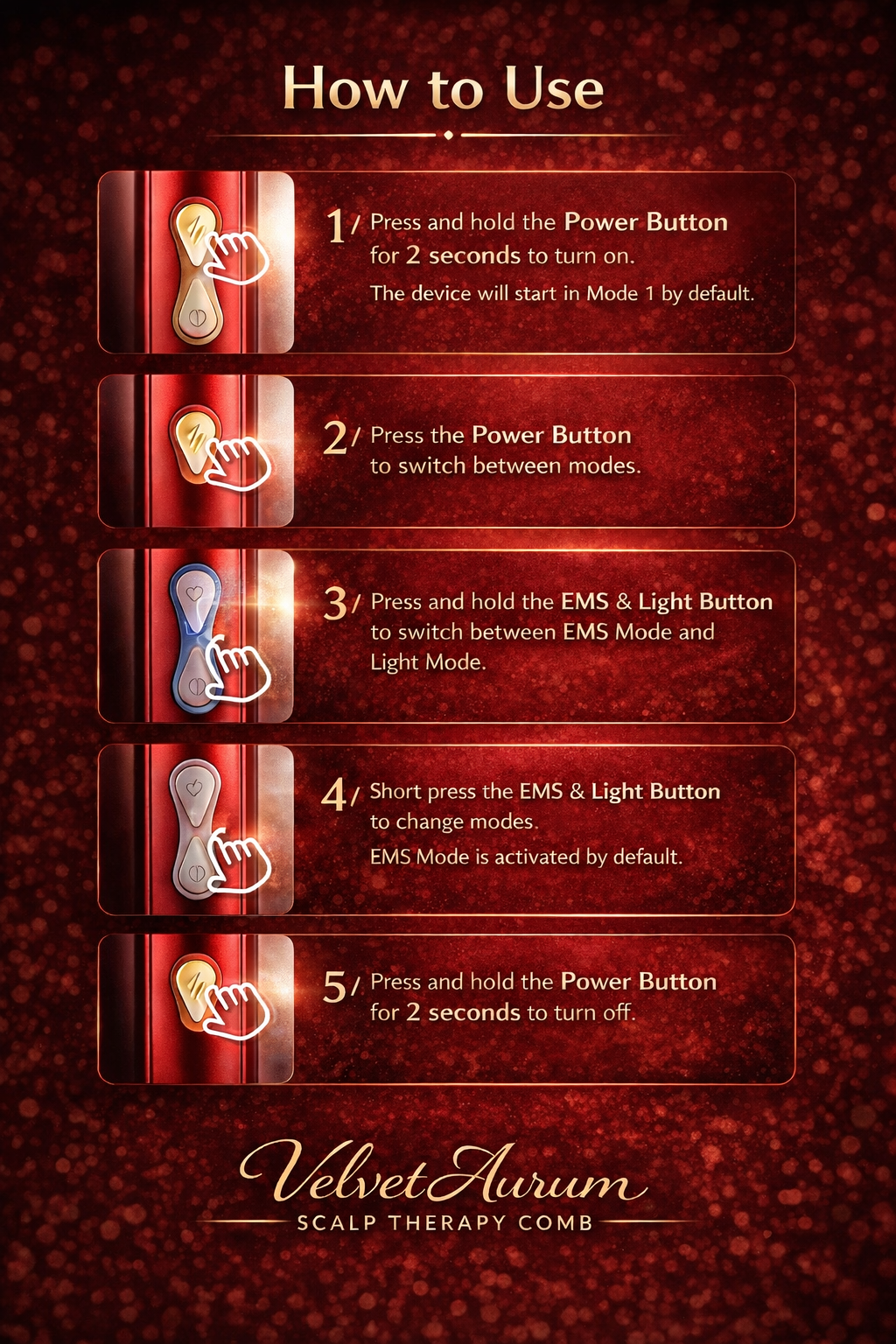 Velvet Aurum LED Scalp Comb™